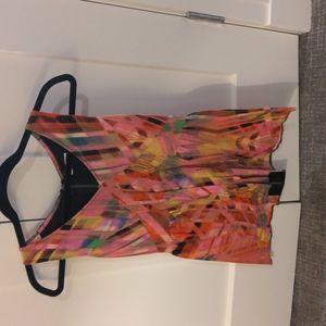 Colorful top with zipper back detail